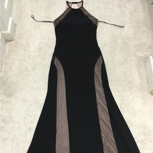 Morgan & Co. Black and Brown Backless Dress